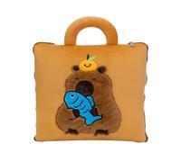 Fierudeng Manta de Viaje y Almohada | 2 En 1 Manta Avion Almohada Capibara para Viajar | Soporte Lumbar Suave para Dormir - Siesta Oficina Colegio Hogar Viaje Negocios