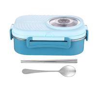 Fierudeng Panera de acero inoxidable para niños pequeños, contenedor de comida dividido en 3 compartimentos, contenedor de pan portátil, para oficina, niños, adultos, estudiantes, conductores de