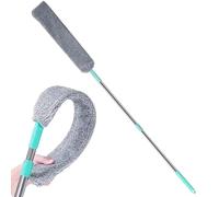 Fierudeng Plumero Plano,Plumero Extensible con Mango Largo | De Microfibra para Limpieza Bajo Electrodomésticos | para Sofá Cama Muebles Parte Inferior Suelo Grietas Techos Altos Piso