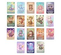 Fierudeng Tarjetas de Afirmaciones Positivas - 18 Láminas Diarias de Atención Plena,Tarjetas de Positividad con Estampado Animal | para Compañeros de Trabajo, Mamá, Papá, Familia, Hermana, Hija,