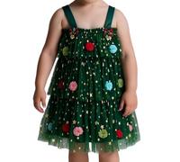 Fierudeng Vestido de Navidad para niños - Vestido de árbol de Navidad para niñas - Ropa escalonada brillante para actividades al aire libre Fiesta Club Festival Cumpleaños para niños de 1 a 8 años