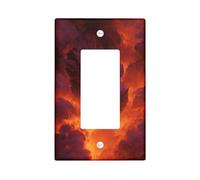 Fiery Dragon - Placa de cubierta para interruptor de luz, diseño de tormenta roja para detalles de pared de fantasía, placas de pared termoplásticas, balancín individual de tamaño estándar