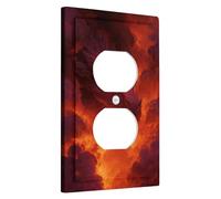 Fiery Dragon - Placa de cubierta para interruptor de luz, diseño de tormenta roja para detalles de pared de fantasía, placas de pared termoplásticas, salida dúplex individual de tamaño estándar