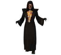 Fiery Esqueleto Segador Adulto Halloween Grim Reaoer Disfraz para Hombre