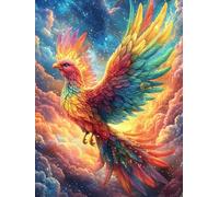 Fiery Fénix renaciendo de Las Cenizas Puzzles 1000 Piezas Decorativo Coleccionable Animales y Plantas Obra De Arte Rompecabezas Familiar para Adultos Desafío Avanzado DIY Creativo 1000 PCS