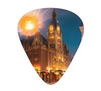 Fiery Red Street Púas de guitarra elegantes y duraderas, tres tipos de púas de guitarra finas, medianas y pesadas (12 piezas), adecuadas para guitarra, bajo, guitarra eléctrica, ukelele,