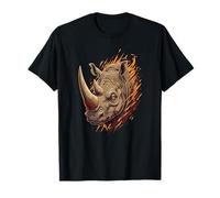 Fiery Rhino Charge Rinoceronte Africano Salvaje Camiseta