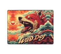 Fiery Wild Dog - Alfombras de área para decoración de sala de estar, alfombras suaves y lavables para dormitorio, alfombra de interior de 63 x 48 pulgadas para dormitorio y sala de estar