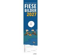 Fiese Bilder Streifenkalender 2027: Monatskalender für die Wand: Streifenplaner mit Spiralbindung | Planer zum Aufhängen mit schwarzem Humor