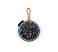 Fiesta BIGBEN - Altavoz Bluetooth redondo con correa y efectos de luz - 15W - Gris y naranja camuflaje