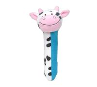 Fiesta Crafts Cow Squeakaboo Rattle Toy - Soft Plush Newborn Baby Rattle Squeaker Sensory Toy - Early Educational Toy for Baby Infant Newborn Boys Girls 18cm Suitable from Birth