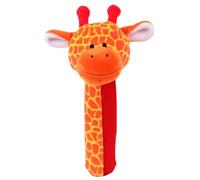 Fiesta Crafts Giraffe Baby Sensory Rattle - Squekaboo Squeaker Toy for Newborns & Toddlers - Made of Soft Plush & Corduroy for Different Textures - Fun, Interactive, & Colourful Rattles for Babies
