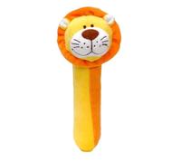 Fiesta Crafts Lion Squeakaboo Rattle Toy - Soft Plush Newborn Baby Rattle Squeaker Sensory Toy - Early Educational Toy for Baby Infant Newborn Boys Girls 18cm Suitable from Birth