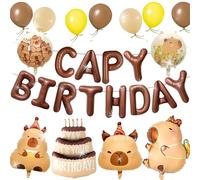 fiesta cumpleaños capibara globos decoraciones fondo regalos fiesta decoración temática capibara