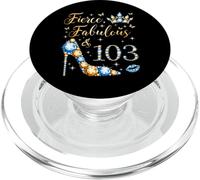 Fiesta de 103 cumpleaños de una Mujer de 103 años de Fierce Fabulous PopSockets PopGrip para MagSafe