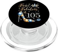 Fiesta de 105 cumpleaños de una Mujer de 105 años de Fierce Fabulous PopSockets PopGrip para MagSafe