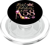Fiesta de 58 cumpleaños de Mujeres de Fierce Fabulous y 58 años PopSockets PopGrip para MagSafe