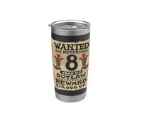 Fiesta de 8 años Cowboy 8th Birthday Party Wild West Western Kids Vaso térmico de acero inoxidable de doble pared