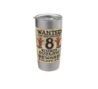 Fiesta de 8 años Cowboy 8th Birthday Party Wild West Western Kids Vaso térmico de acero inoxidable de doble pared