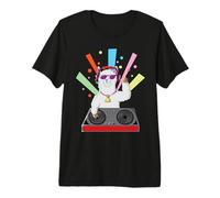 Fiesta de Animales Llama DJ Camel Disc Jockey Alpaca Pawkward Camiseta Premium
