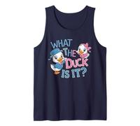 Fiesta de Baby Shower de revelación de género What The Duck Is It Camiseta sin Mangas