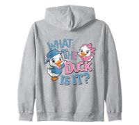 Fiesta de Baby Shower de revelación de género What The Duck Is It Sudadera con Capucha