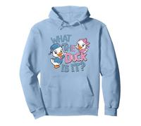 Fiesta de Baby Shower de revelación de género What The Duck Is It Sudadera con Capucha