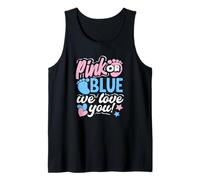 Fiesta de Baby Shower Rosa o Azul con Texto en inglés «We Love You» Camiseta sin Mangas