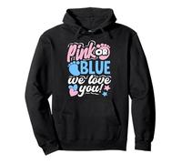 Fiesta de Baby Shower Rosa o Azul con Texto en inglés «We Love You» Sudadera con Capucha