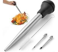 Fiesta de carne jugosa con baster de pavo de acero inoxidable, bombilla de silicona, resistente al calor