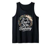 Fiesta de celebración de corona floral de cumpleaños número 50 de It's My Dad's Camiseta sin Mangas