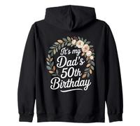 Fiesta de celebración de corona floral de cumpleaños número 50 de It's My Dad's Sudadera con Capucha