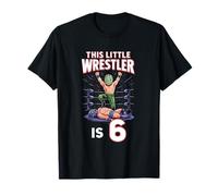 Fiesta de cumpleaños de 6º Wrestling This Little Wrestler Is 6 Camiseta