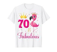 Fiesta de cumpleaños de 70 y fabulosos Amantes de los flamencos Camiseta