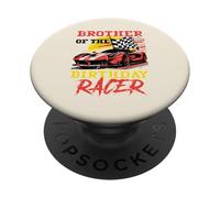 Fiesta de cumpleaños de Brother of Birthday Racer Family Match para niños PopSockets PopGrip Adhesivo