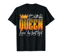 Fiesta de cumpleaños de la Reina del cumpleaños Living My Best Life para Mujeres y niñas Camiseta