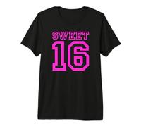Fiesta de cumpleaños de Sweet Sixteen, 16 cumpleaños, Rosa Intenso, para niña Camiseta Premium