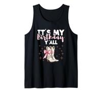 Fiesta de cumpleaños del país Cowgirl It's My Birthday Y'All Camiseta sin Mangas