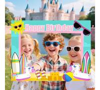 Fiesta de cumpleaños en la piscina Rosa Photo Booth Props Splish Splash decoración para Fiestas de Verano