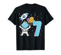 Fiesta de cumpleaños número 7 Astronauta Astronomía espacial 7 años Camiseta