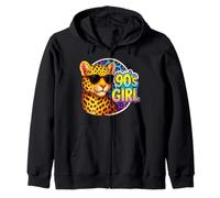 Fiesta de cumpleaños para niñas de los 90 con Estampado de Leopardo arcoíris de los 90 Sudadera con Capucha