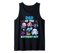 Fiesta de cumpleaños submarina de papá niño del océano y animales marinos Camiseta sin Mangas