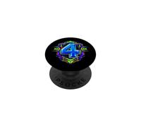Fiesta de Juegos de 4º cumpleaños para niño de 4 años PopSockets PopGrip Adhesivo
