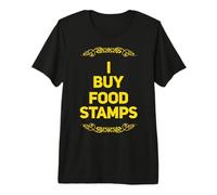 Fiesta DE LOS 90 Regalo Divertido COMPRO Sellos de Comida Sellos de Comida Gángster Camiseta Premium