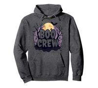 Fiesta de Luna fantasmal Espeluznante de Halloween Boo Crew Sudadera con Capucha, Unisex para Adultos, Jaspeado Oscuro, XL