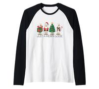 Fiesta de Navidad Divertida de Just A Merry Goose y Tonly Goose Camiseta Manga Raglan