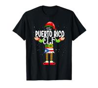 Fiesta de Navidad patriótica Orgullosa a Juego de Elfos de Puerto Rico Camiseta