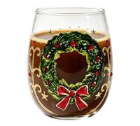 Fiesta de Navidad vaso sin plomo decorativo estacional taza | 3D Santa Nieve Muñeco de nieve Navidad copa de vino para pub, comedor, fiesta, reunión, fotografía, té, zumo de fruta, agua