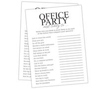 Fiesta de oficina más probable a juegos, juegos de fiesta de trabajo, juego de oficina de grupo de construcción de equipo, idea de hora feliz de trabajo, ideal para juego de compañeros de trabajo o