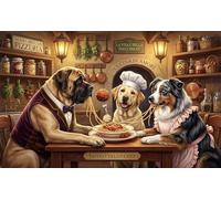 Fiesta de Pasta de Perros Puzzle 1000 Piezas Adultos Y Niños,14 Años+,Reto,Anti-estrés Mastín,Rompecabezas,Deco Pared,Regalo Ideal,Premium,Cartón,Desafío,Relax,Educativo 70x50cm